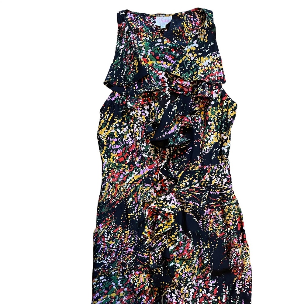 Parker | Silk Satin Ruffle Dress
